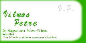 vilmos petre business card